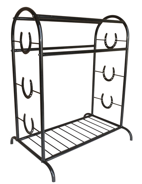 Trophy Saddle Stand with Horseshoes