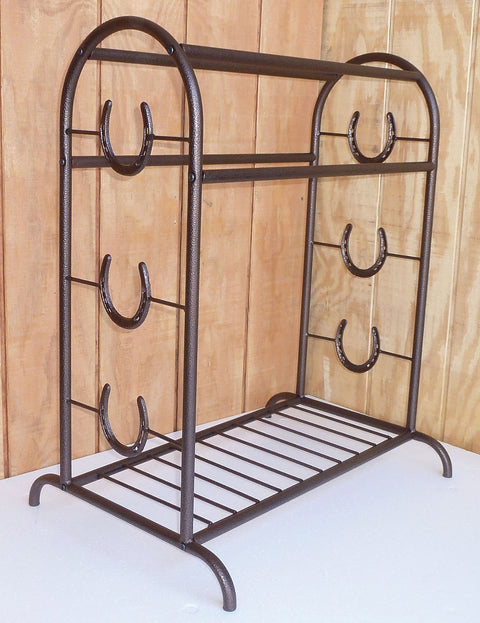 Trophy Saddle Stand with Horseshoes