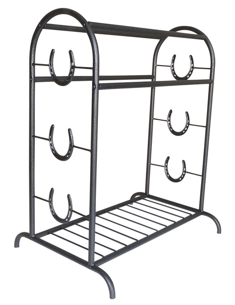 Trophy Saddle Stand with Horseshoes