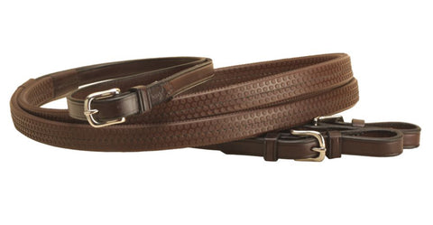 Tory Leather Company Rubber Grip Leather Reins with Buckle Ends