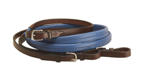 Tory Leather Company Rubber Grip Leather Reins with Buckle Ends