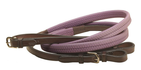 Tory Leather Company Rubber Grip Leather Reins with Buckle Ends