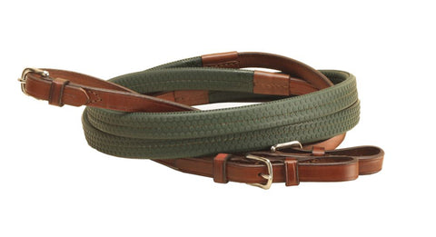 Tory Leather Company Rubber Grip Leather Reins with Buckle Ends