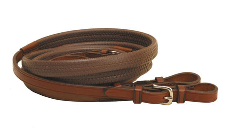 Tory Leather Company Rubber Grip Leather Reins with Buckle Ends