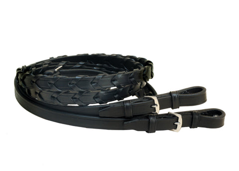 Tory Leather Company 5/8" x 54" Laced Reins with Buckle Bit Ends