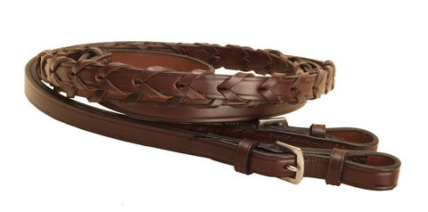 Tory Leather Company 5/8" x 54" Laced Reins with Buckle Bit Ends