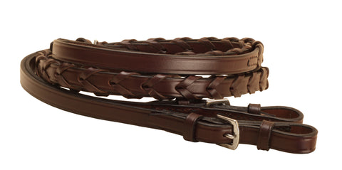 Tory Leather Company 5/8" x 54" Laced Reins with Buckle Bit Ends
