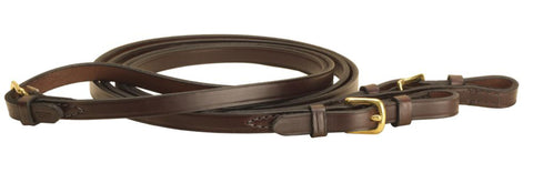 Tory Leather Company 5/8" x 60" Flat Reins with Buckle Bit Ends
