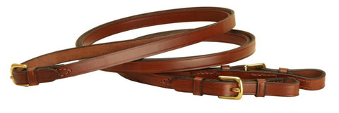 Tory Leather Company 5/8" x 60" Flat Reins with Buckle Bit Ends