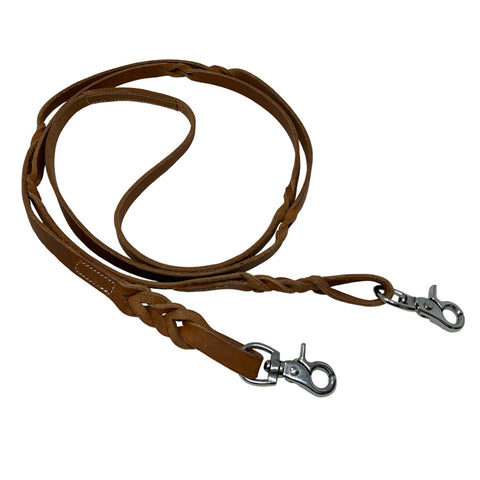 Showman® Twist Braid Argentinian Cow Leather Contest Reins