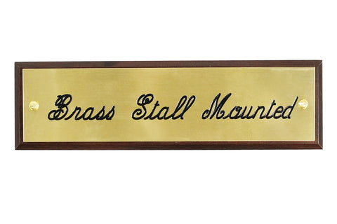 Stall Plate Mounted on Walnut Plaque