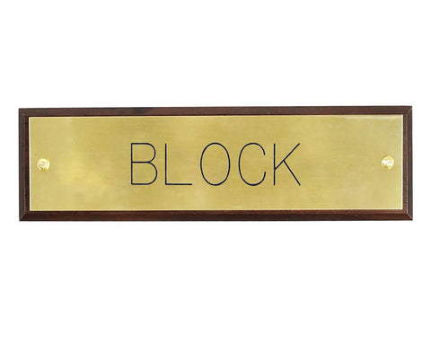 Stall Plate Mounted on Walnut Plaque