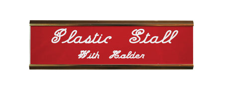 Plastic Stall Plate with Holder - 3 lines