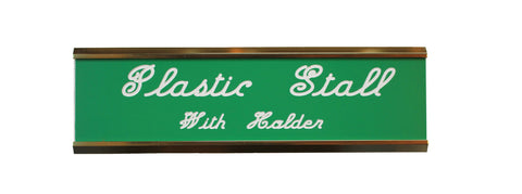 Plastic Stall Plate with Holder - 2 lines