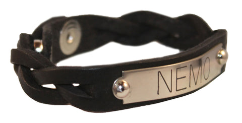 Perri’s® Braided Leather Nameplate Bracelet