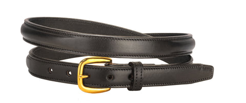 Tory Leather 3/4" Raised Belt with Brass Buckle & Nameplate Space