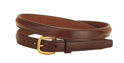 Tory Leather 3/4" Raised Belt with Brass Buckle & Nameplate Space
