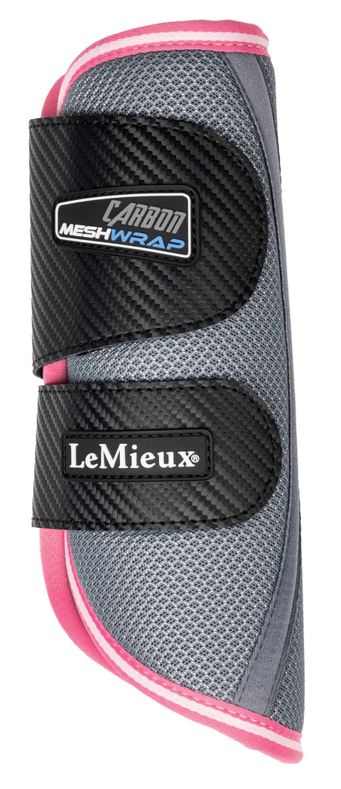 LeMieux® Carbon Mesh Wrap Boots - Grey/Watermelon / Small - Horse Boots