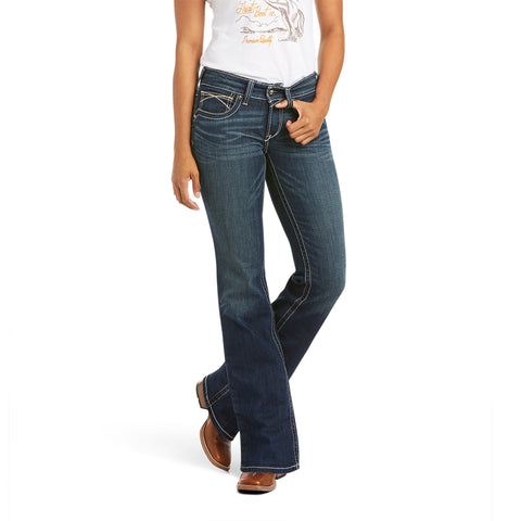 Ariat® Ladies’ R.E.A.L. Mid-Rise Stretch Whipstitch Bootcut Jean