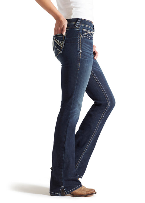 Ariat® Ladies’ R.E.A.L. Mid-Rise Stretch Whipstitch Bootcut Jean