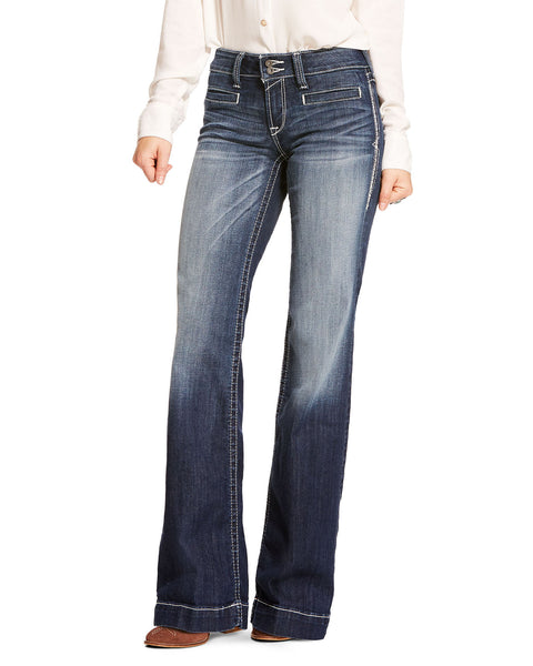 Ariat® Ladies’ Trouser Mid-Rise Stretch Entwined Wide Leg Jean