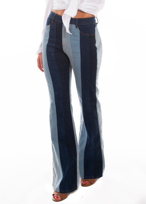 Scully Leather Ladies’ Color-Block Flare-Leg Jean
