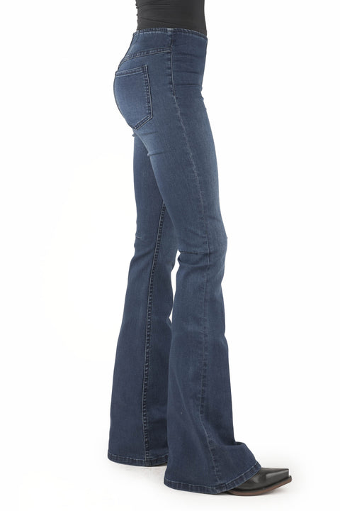 Tin Haul Ladies’ Harlow High Rise Skinny Flare Elastic Waist Jeans