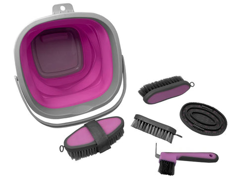 5-Piece Grooming Kit with Collapsible Bucket