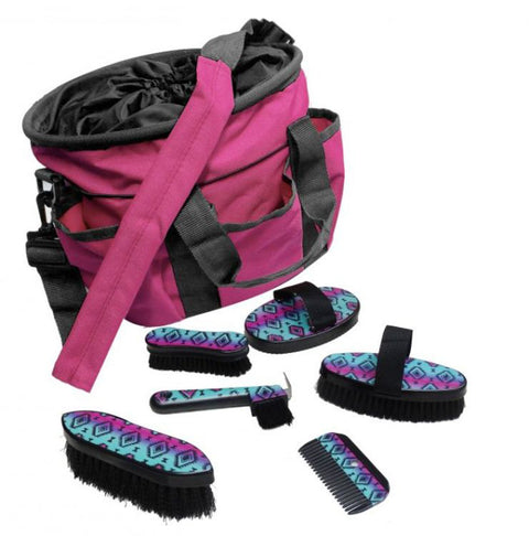 Showman® Navajo Print Grooming Kit with Nylon Cordura® Tote Bag