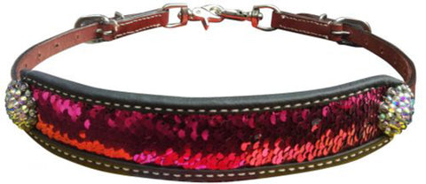 Showman® Leather Wither Strap with Pink Sequins