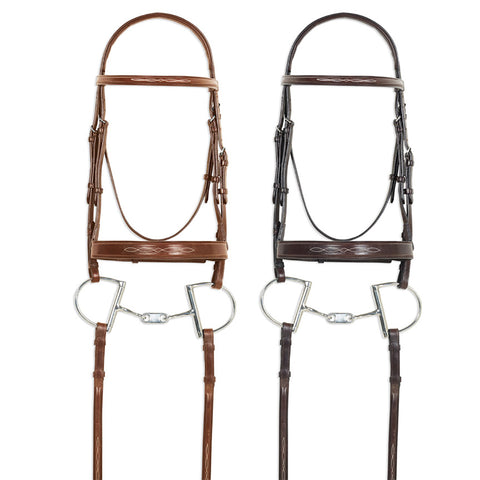 Pessoa® Pro Fancy-Stitched Wide Nose Bridle