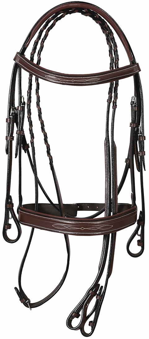 Henri de Rivel Mono Crown Bridle with Padded Wide Noseband