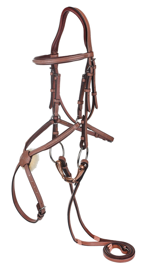 Laureate by Henri de Rivel Figure-8 Bridle with Rubber-Lined Reins