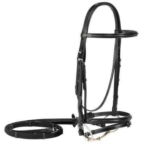 Vespucci Plain Raised Dressage Bridle with Flash
