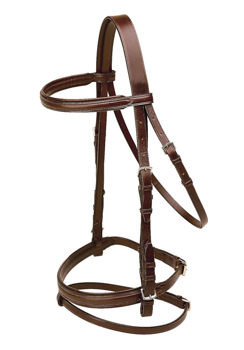 Tory Leather Company Deluxe Padded Dressage Bridle with Buckle Bit Ends