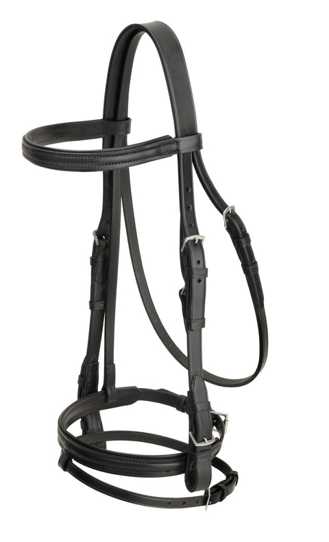 Tory Leather Company Deluxe Padded Dressage Bridle with Buckle Bit Ends