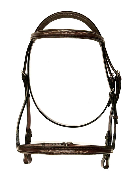 Tory Leather Company Raised Padded Fancy-Stitched Bridle
