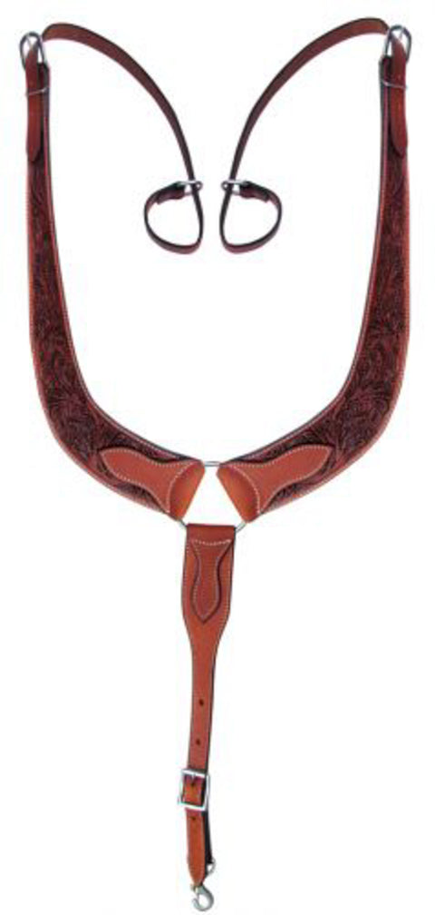 Showman® Acorn Leaf-Tooled Pulling Breast Collar
