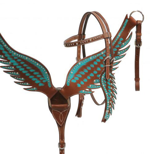Showman® Angel Wing Headstall & Breast Collar Set