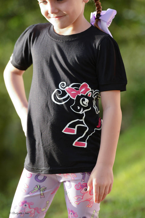 Belle & Bow Equestrian Children's Black Logo Tee