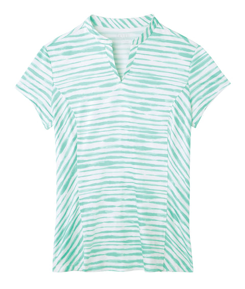 Dover Saddlery® Ladies’ Notch-V Stripe Short Sleeve Shirt