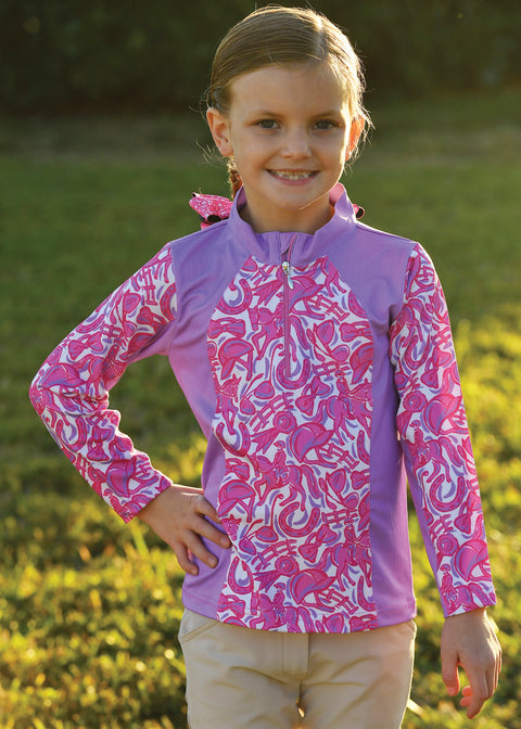 Belle & Bow Equestrian Girls’ Pullover Long-Sleeve Shirt
