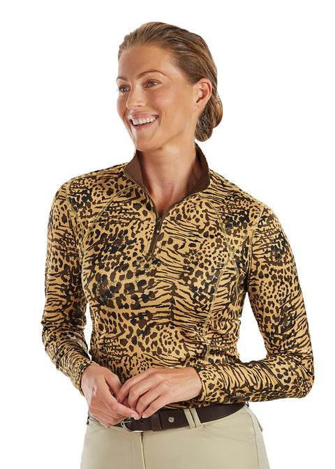 DS Ladies’ Meredith Print Quarter-Zip Shirt