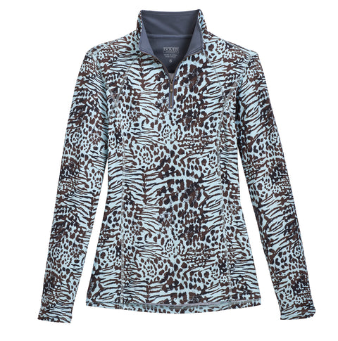 DS Ladies’ Meredith Print Quarter-Zip Shirt