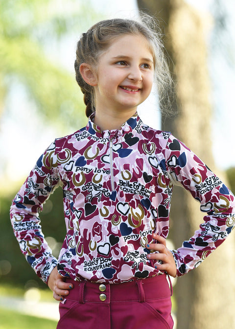 Belle & Bow Equestrian Girls’ Long Sleeve Sun Shirt
