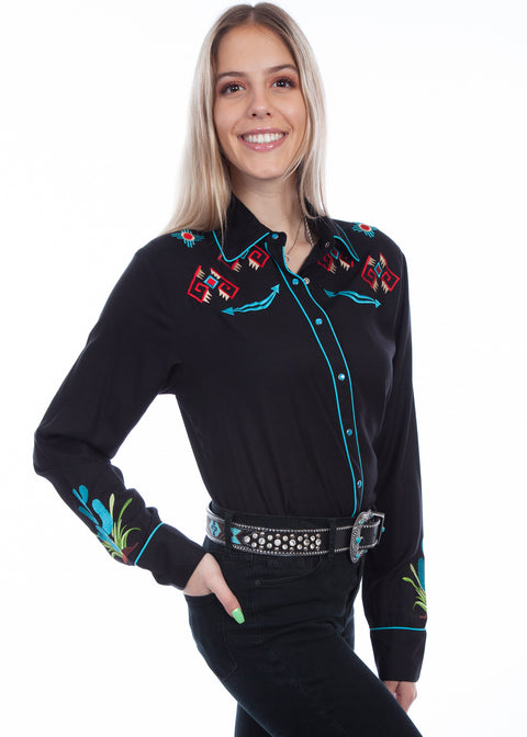 Scully Leather Ladies’ Kaktus Embroidered Western Shirt