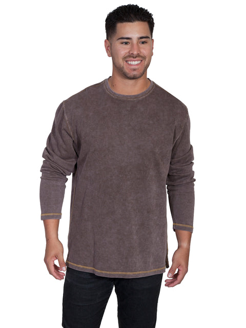 Scully Leather Men’s Long Sleeve Ribknit Shirt