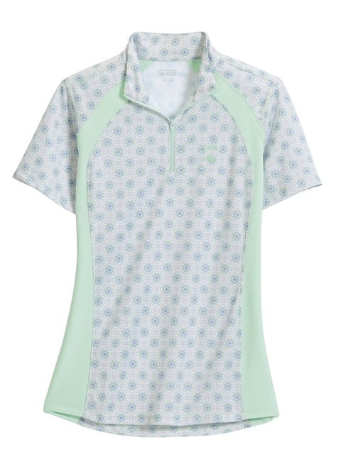 Riding Sport™ Ladies’ Airflow Quarter-Zip Print Short Sleeve Shirt