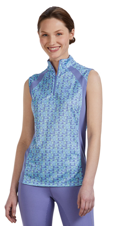 Riding Sport™ Ladies’ Airflow Quarter-Zip Print Sleeveless Shirt