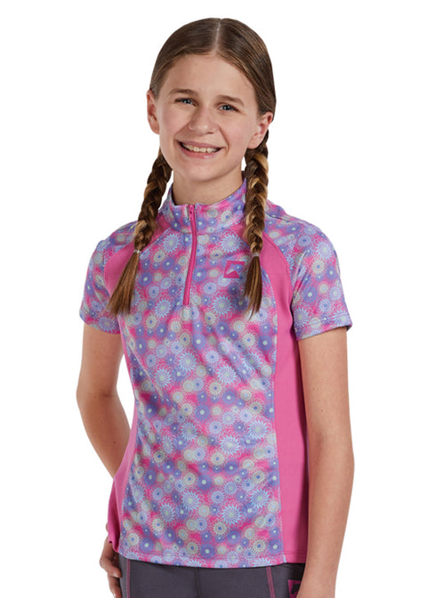 Riding Sport™ Kids’ Airflow Quarter-Zip Print Short Sleeve Shirt